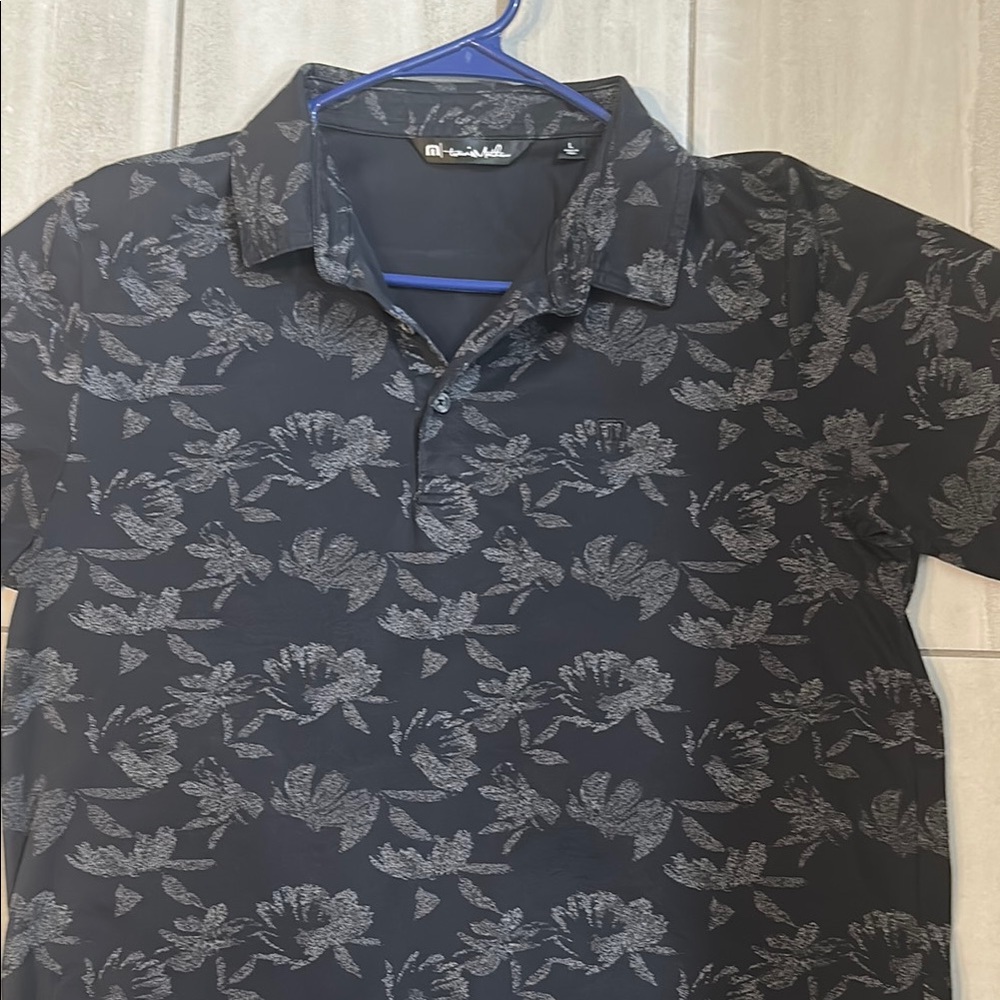 Travis Matthews’s- Men's Black Floral Polo Shirt